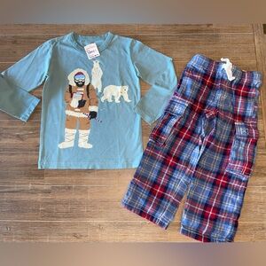 New Mini Boden Vintage Sz 5/6 Top and Tartan Pant